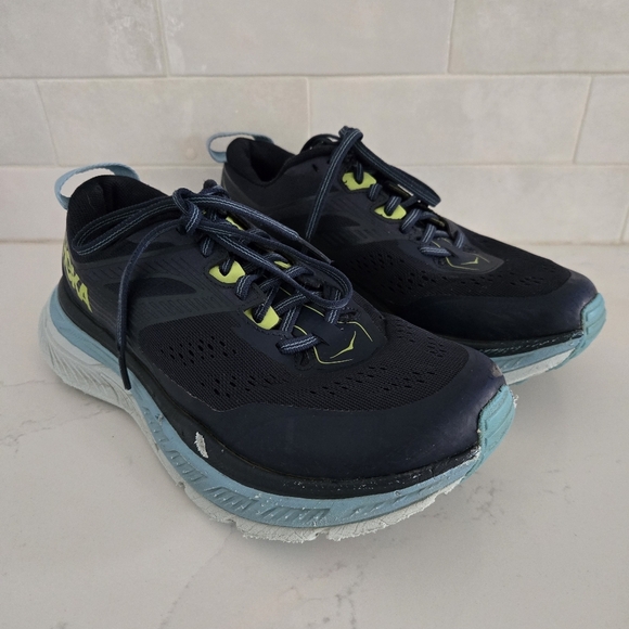 Hoka Stinson ATR 6 Athletic Running Shoe Sneaker Navy Blue White Womens Size 7.5 - Picture 3 of 9